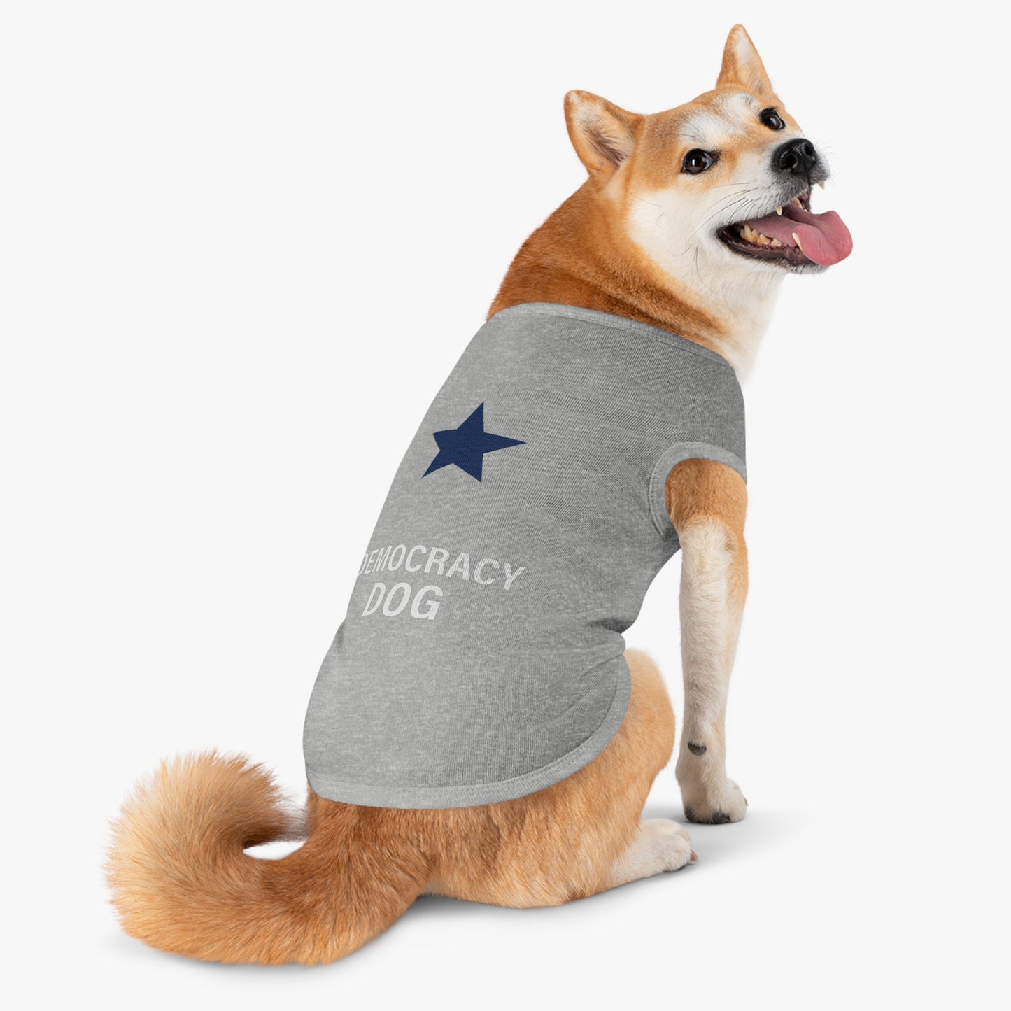 Democracy Dog Pet Tank Top — Patriotic Star Dog Shirt for Election & 4th of July