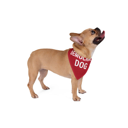 Democracy Dog Pet Bandana — Red Political Statement Bandana for Dogs
