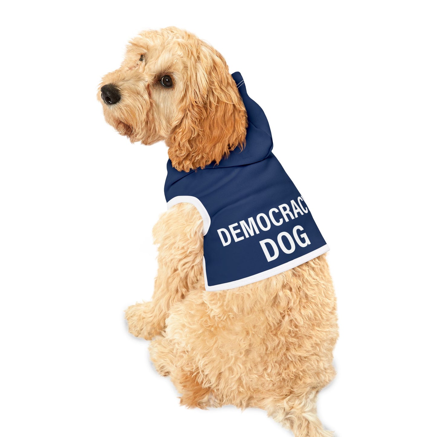 Democracy Dog Pet Hoodie – Political Statement Cozy Pullover for Dogs