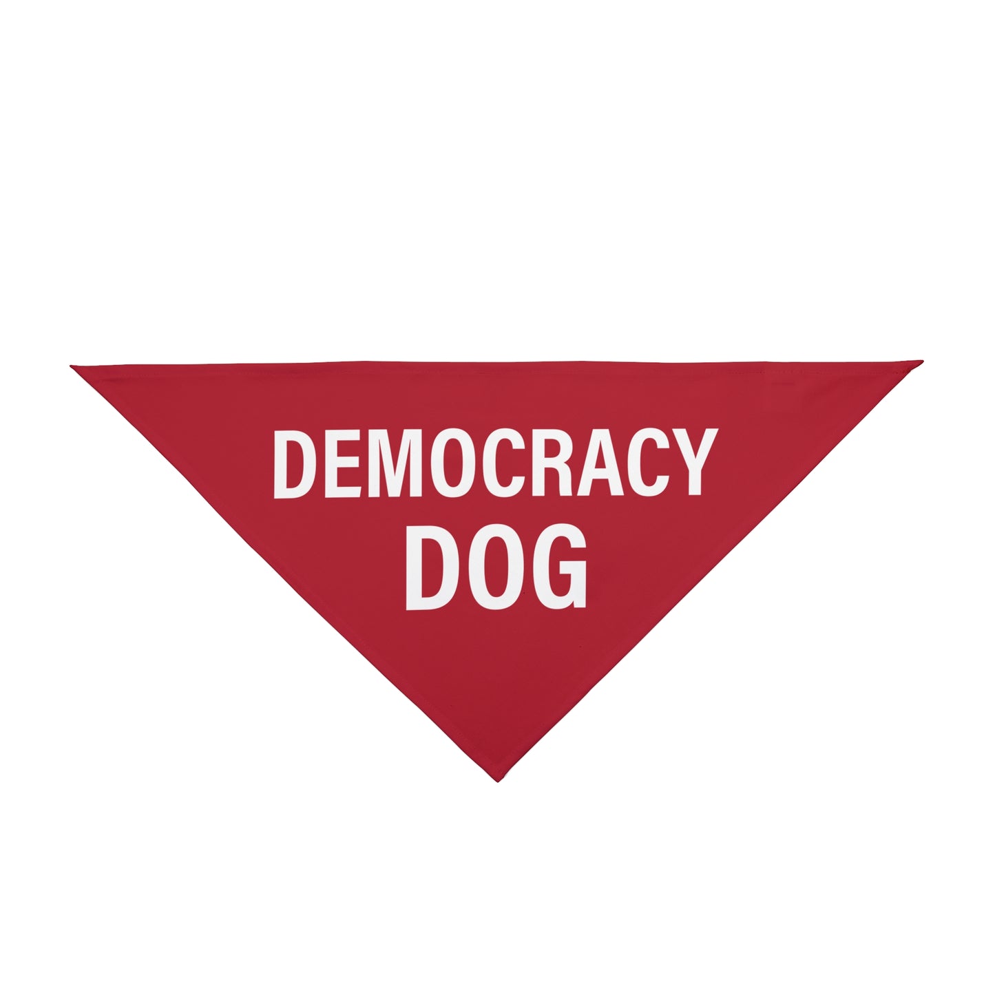 Democracy Dog Pet Bandana — Red Political Statement Bandana for Dogs