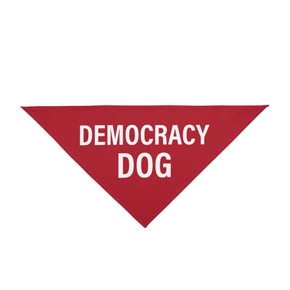 Democracy Dog Pet Bandana — Red Political Statement Bandana for Dogs