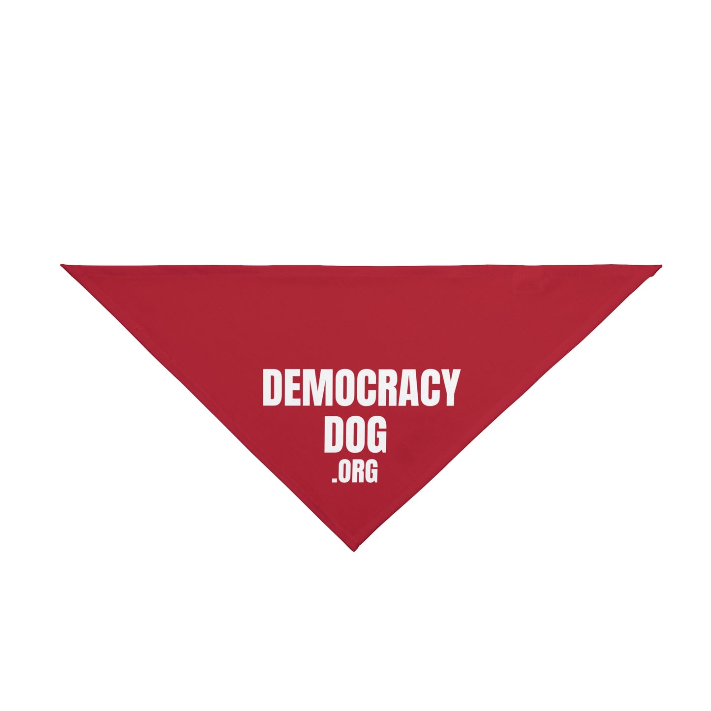 Democracy Dog Pet Bandana — Red Political Statement Bandana for Dogs
