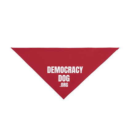 Democracy Dog Pet Bandana — Red Political Statement Bandana for Dogs