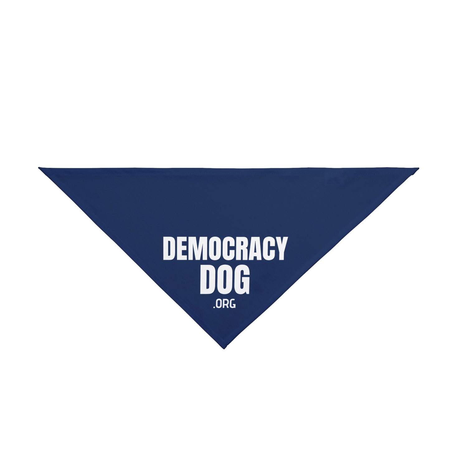 Democracy Dog Pet Bandana — Patriotic Blue Dog Bandana with 'DEMOCRACY DOG' Text