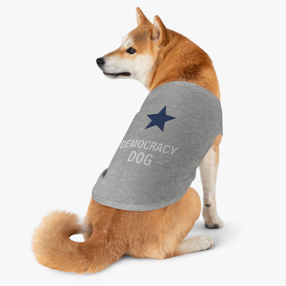 Democracy Dog Pet Tank Top — Patriotic Star Dog Shirt for Election & 4th of July