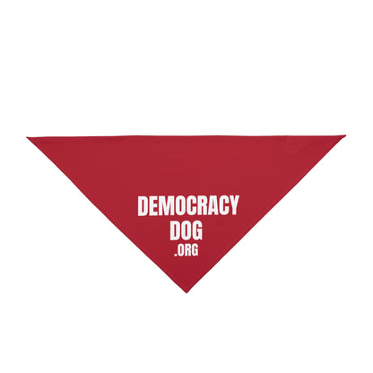 Democracy Dog Pet Bandana — Red Political Statement Bandana for Dogs