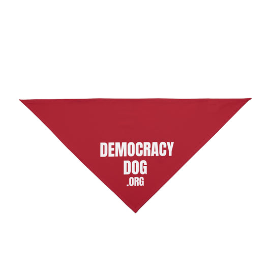 Democracy Dog Pet Bandana — Red Political Statement Bandana for Dogs