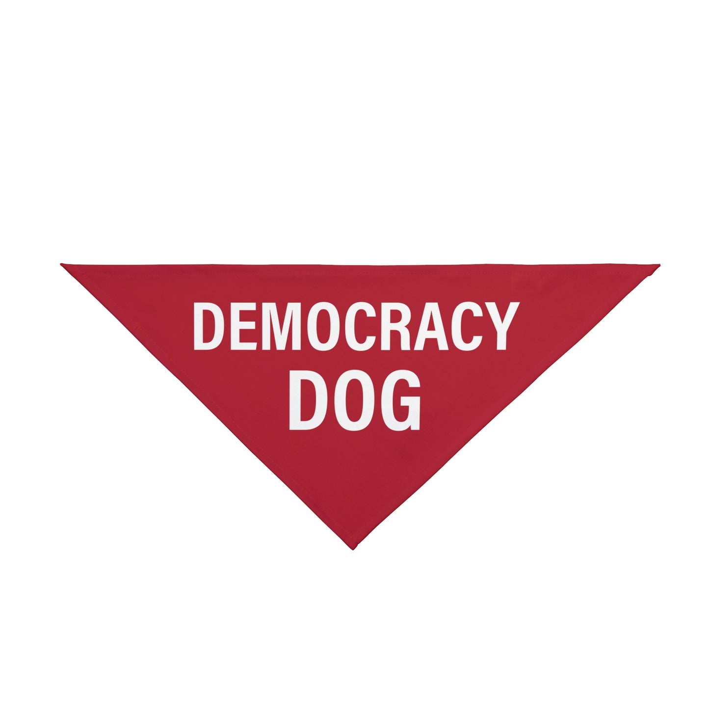 Democracy Dog Pet Bandana — Red Political Statement Bandana for Dogs