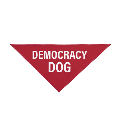 Democracy Dog Pet Bandana — Red Political Statement Bandana for Dogs